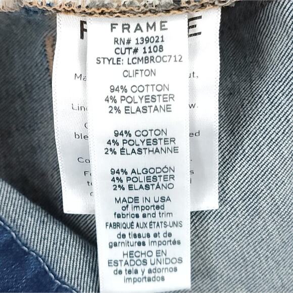 FRAME Denim Jeans Le Crop Mini Boot Reverse Overlock Cuff in Clifton - Picture 10 of 13